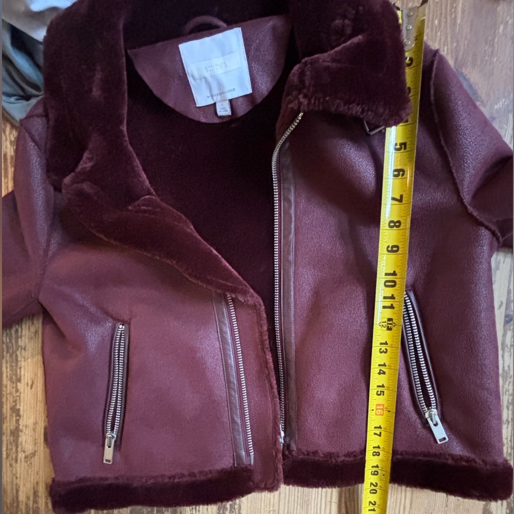 Anthropologie Ett Twa burgandy moto jacket. Large - Picture 7 of 8